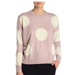 Polka Dot Sweater - Lavender and White